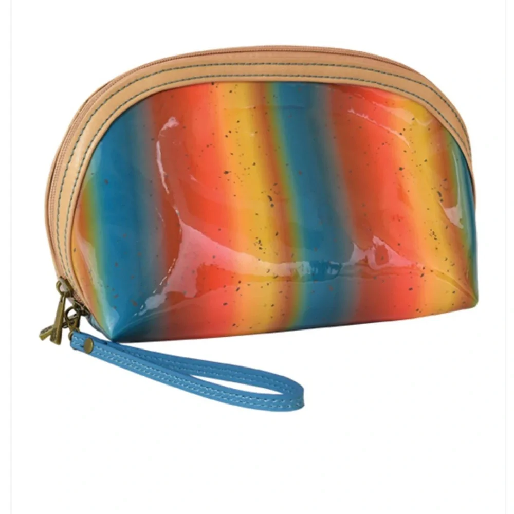 NWT Catchfly Dome Multi Colored Make Up Bag Storage Case Cosmetic Bag